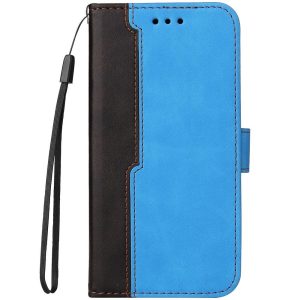 Apple iPhone 14 Plus, Oldalra nyíló tok, stand, kártyatartóval, kézpánttal, Wooze Colour Wallet, kék