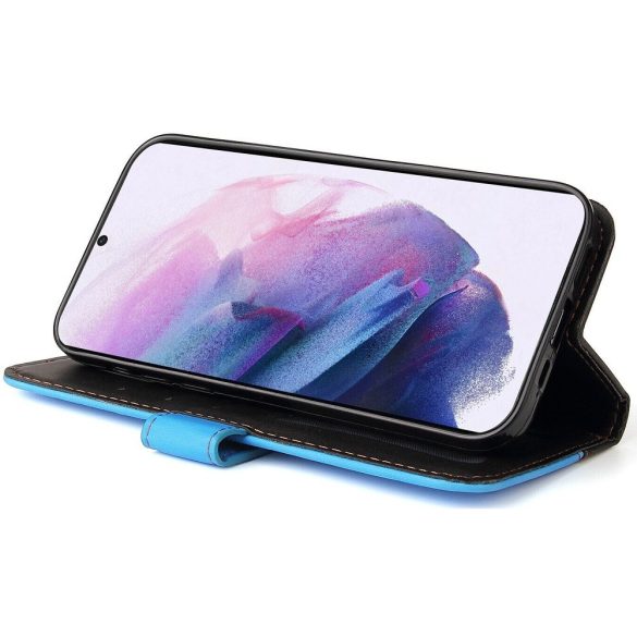 Apple iPhone X / XS, Oldalra nyíló tok, stand, kártyatartóval, kézpánttal, Wooze Colour Wallet, kék