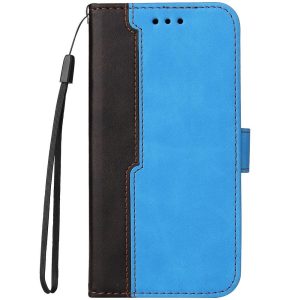 Samsung Galaxy A03 SM-A035F, Oldalra nyíló tok, stand, kártyatartóval, kézpánttal, Wooze Colour Wallet, kék