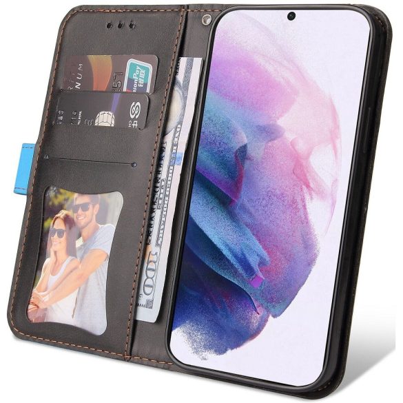 Samsung Galaxy A53 5G SM-A536U, Oldalra nyíló tok, stand, kártyatartóval, kézpánttal, Wooze Colour Wallet, kék