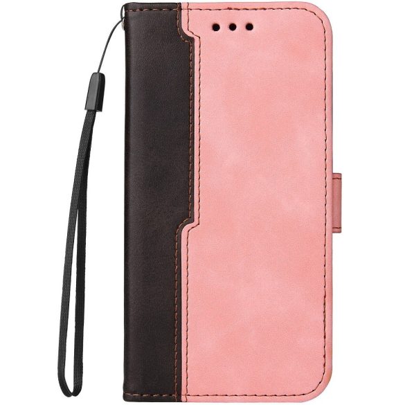 Apple iPhone 13 Mini, Oldalra nyíló tok, stand, kártyatartóval, kézpánttal, Wooze Colour Wallet, rózsaszín