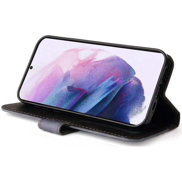 Apple iPhone X / XS, Oldalra nyíló tok, stand, kártyatartóval, kézpánttal, Wooze Colour Wallet, szürke