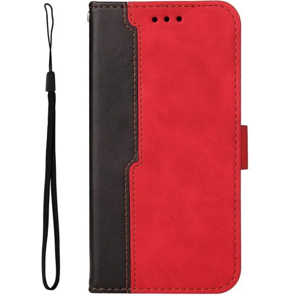 Samsung Galaxy A02s / M02s SM-A025F / M025F, Oldalra nyíló tok, stand, kártyatartóval, kézpánttal, Wooze Colour Wallet, piros