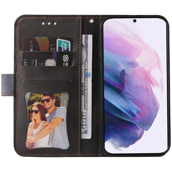 Samsung Galaxy A03 Core SM-A032F, Oldalra nyíló tok, stand, kártyatartóval, kézpánttal, Wooze Colour Wallet, szürke