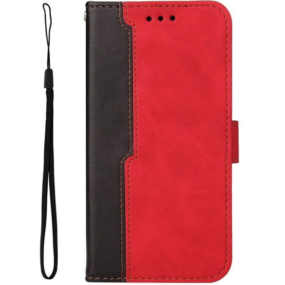 Xiaomi 12 Lite, Oldalra nyíló tok, stand, kártyatartóval, kézpánttal, Wooze Colour Wallet, piros