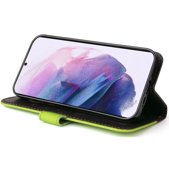 Xiaomi Redmi 9, Oldalra nyíló tok, stand, kártyatartóval, kézpánttal, Wooze Colour Wallet, zöld