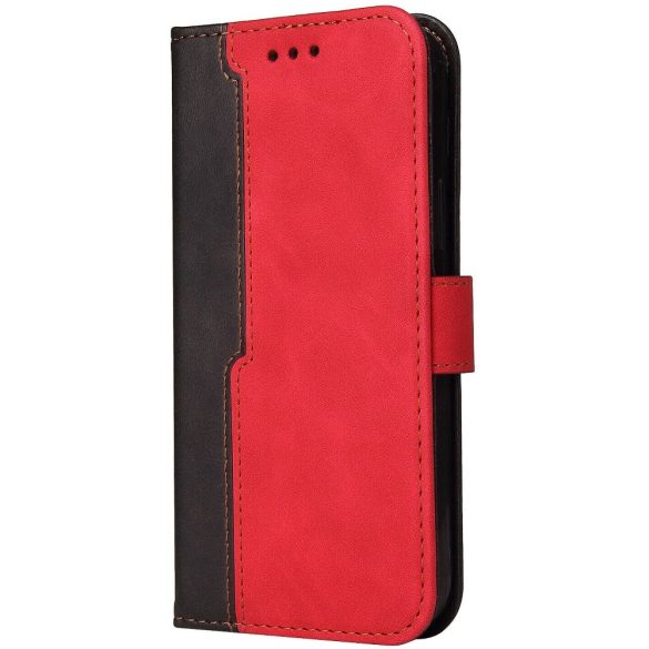 Xiaomi Redmi K40S 5G / Poco F4 5G, Oldalra nyíló tok, stand, kártyatartóval, kézpánttal, Wooze Colour Wallet, piros