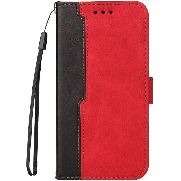 Xiaomi Redmi Note 10 5G / Poco M3 Pro 5G, Oldalra nyíló tok, stand, kártyatartóval, kézpánttal, Wooze Colour Wallet, piros