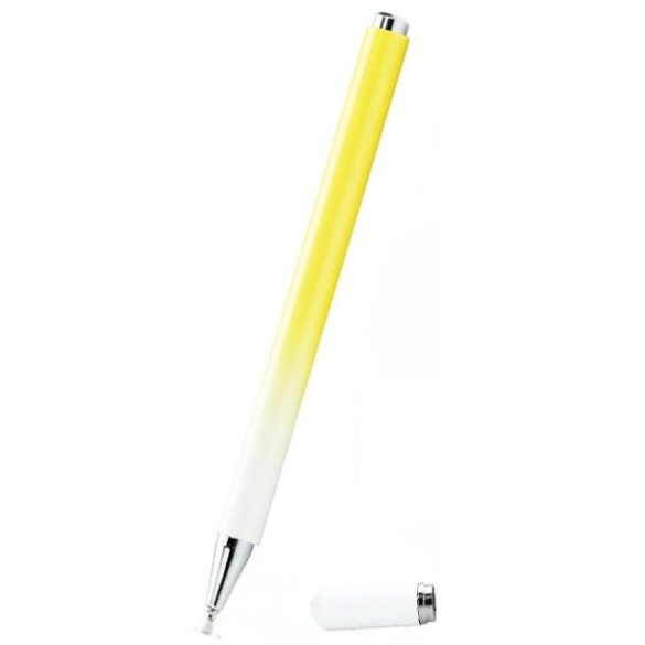 Univerzális toll, (bármilyen kapacitív kijelzőhöz), színátmenetes, Ombre Stylus Pen, sárga/fehér