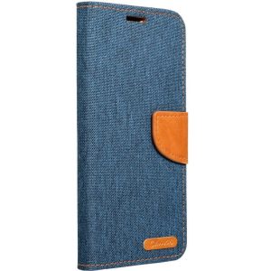 Samsung Galaxy A14 4G / A14 5G SM-A145F / A146B, Oldalra nyíló tok, stand, Canvas Book, sötétkék