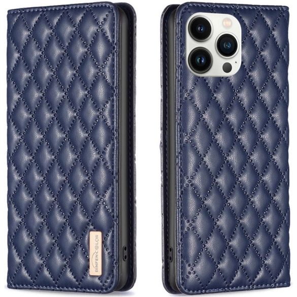 Samsung Galaxy S20 Plus / S20 Plus 5G SM-G985 / G986, Oldalra nyíló tok, stand, kártyatartóval, 3D rombusz minta, Wooze Pillow, kék