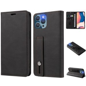 Xiaomi 11T / 11T Pro, Oldalra nyíló tok, stand, kártyatartóval, kézpánttal, Wooze Business Plus, fekete