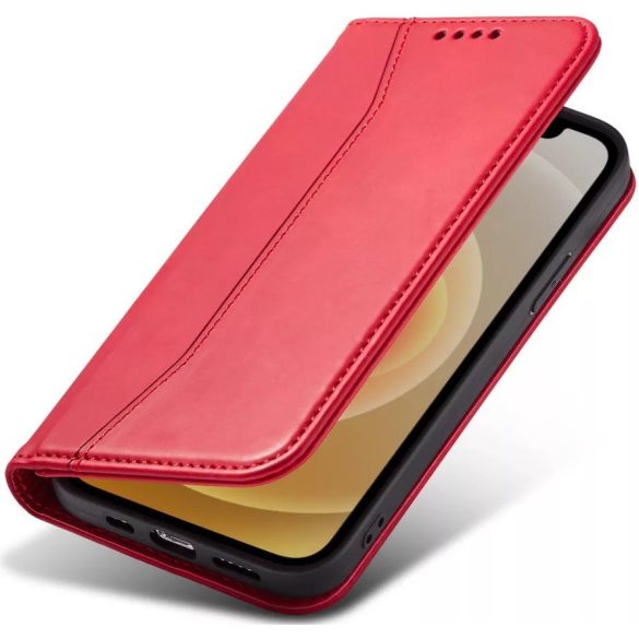 Xiaomi Mi 11, Oldalra nyíló tok, stand, kártyatartóval, Wooze Business, piros