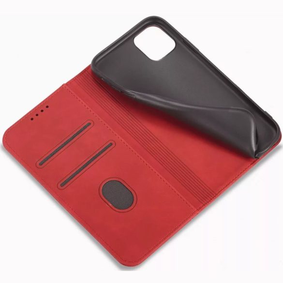 Xiaomi Redmi 10A, Oldalra nyíló tok, stand, kártyatartóval, Wooze Business, piros