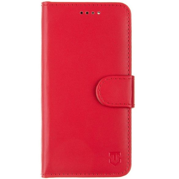Huawei Honor X7a, Oldalra nyíló tok, stand, kártyatartóval, csatos, Tactical Field Notes, piros