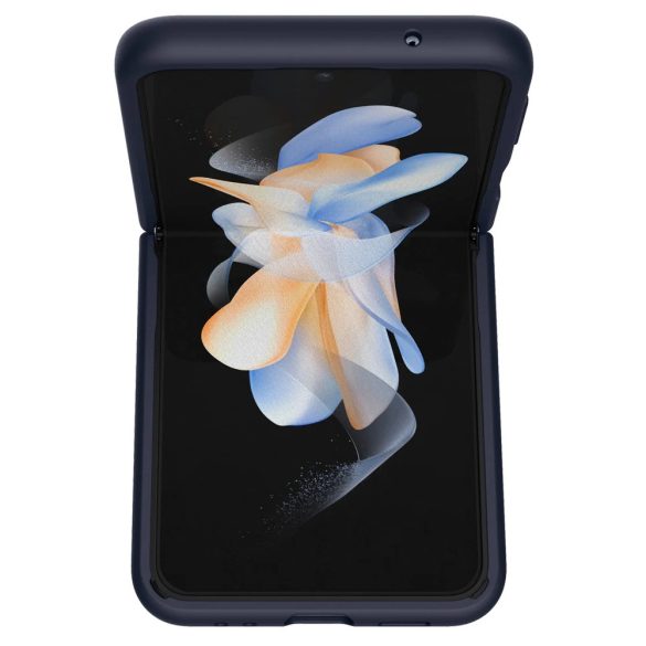 Samsung Galaxy Z Flip4 SM-F721B, Szilikon tok, közepesen ütésálló, légpárnás sarok, Spigen Caseology Nano Pop, sötétkék