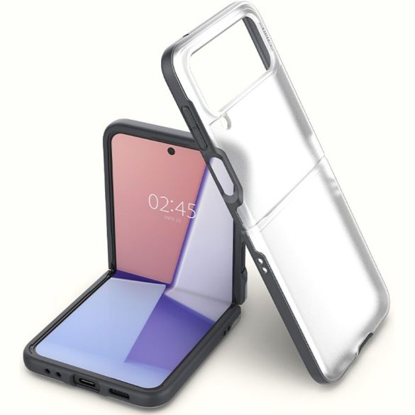 Samsung Galaxy Z Flip4 SM-F721B, Szilikon védőkeret + műanyag hátlap, közepesen ütésálló, Spigen Ciel Cyril Color Brick, áttetsző/fekete