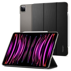 Apple iPad Pro 11 (2020 / 2021 / 2022), mappa tok, szövet minta, Spigen Liquid Air Folio, fekete