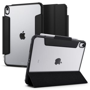 Apple iPad 10.9 (2022) / iPad 11 (2025), mappa tok, légpárnás sarok, közepesen ütésálló, Apple Pencil tartóval, Smart Case, Spigen Ultra Hybrid Pro, átlátszó/fekete