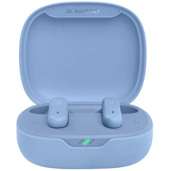 Bluetooth sztereó fülhallgató, v5.2, TWS, töltőtok, vízálló, JBL Wave Flex, kék