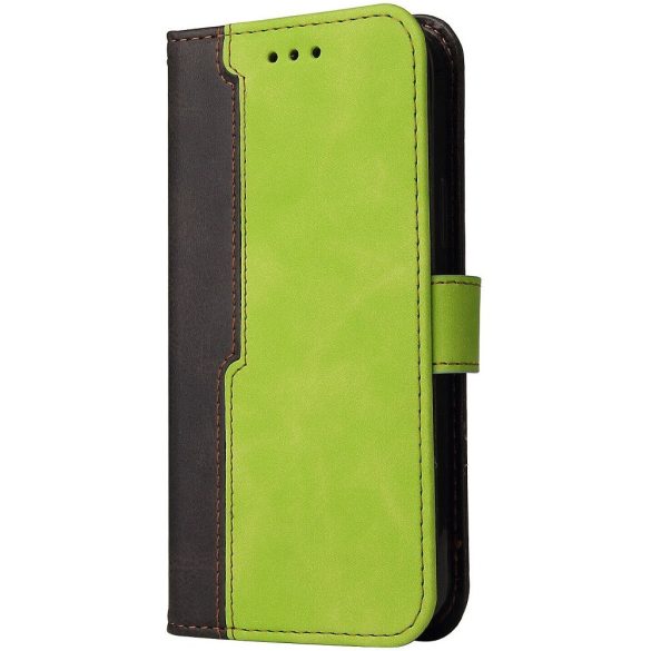 Samsung Galaxy M54 5G SM-M546B, Oldalra nyíló tok, stand, kártyatartóval, kézpánttal, Wooze Colour Wallet, zöld