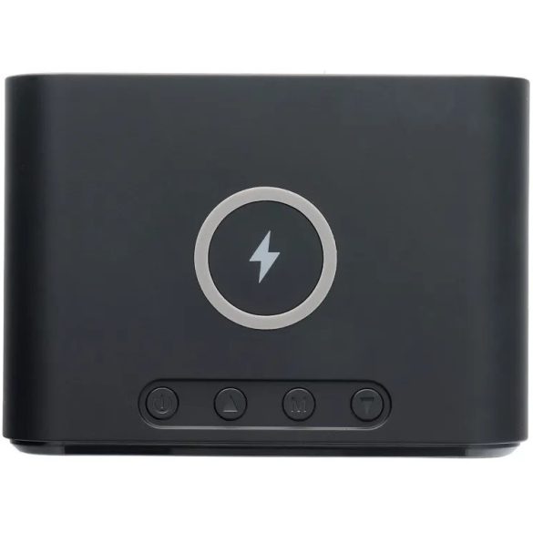 Univerzális vezeték nélküli töltő állomás, Qi Wireless, 15W, Óra funkció, Hőmérő funkció, gyorstöltés, QC 3.0, fekete