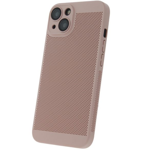 Samsung Galaxy A34 5G SM-A346B, Műanyag hátlap védőtok, légáteresztő, lyukacsos minta, Breezy, rózsaszín