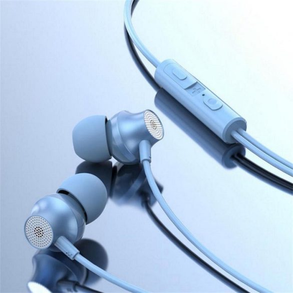 Vezetékes sztereó fülhallgató, 3.5 mm, mikrofon, funkció gomb, hangerő szabályzó, Wooze Stylish, fehér