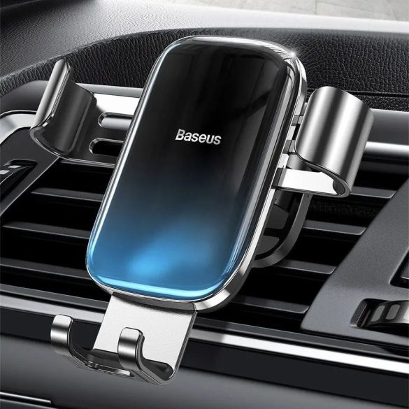 Autós tartó, Univerzális, szellőzőre rögzíthető, 4.7 - 6.5" készülékig, 360°-ban forgatható, Baseus Glaze Gravity, fekete