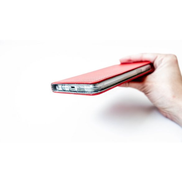 Apple iPhone 6 / 6S, Oldalra nyíló tok, stand, Smart Magnet, piros