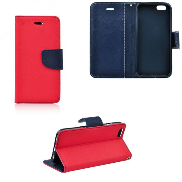 Apple iPhone 7 / 8 / SE (2020) / SE (2022), Oldalra nyíló tok, stand, Fancy Book, piros