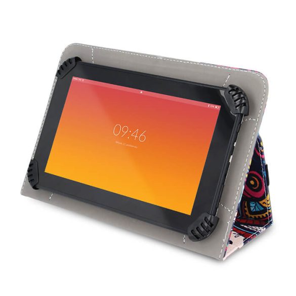 Univerzális TabletPC tok, mappa tok, 9-10", stand, hímzés minta, színes