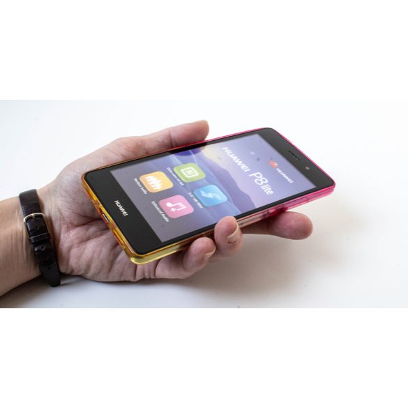 Samsung Galaxy S6 SM-G920, TPU szilikon tok, ultravékony, Forcell Ombre, pink/arany