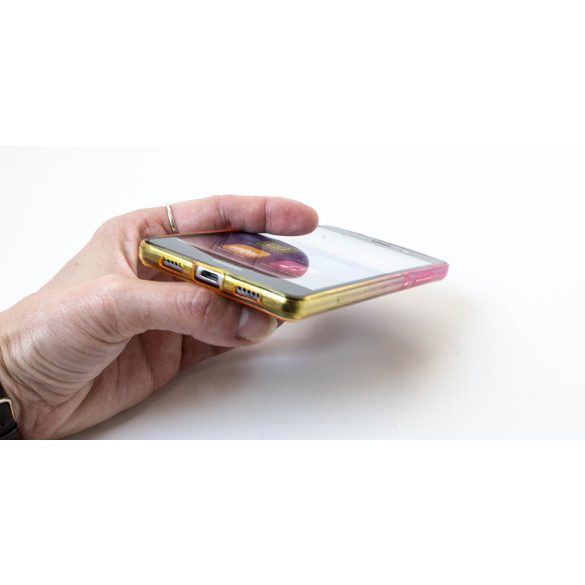 Samsung Galaxy S6 SM-G920, TPU szilikon tok, ultravékony, Forcell Ombre, pink/arany