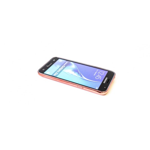 Samsung Galaxy J7 (2017) SM-J730F, TPU szilikon tok, Forcell Diamond, köves virágminta, vörösarany