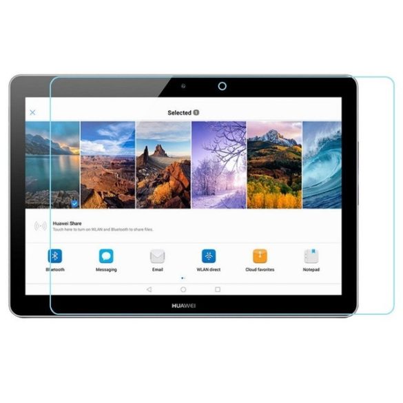 Huawei Mediapad T3 10.0, Kijelzővédő fólia, ütésálló fólia, Tempered Glass (edzett üveg), Clear