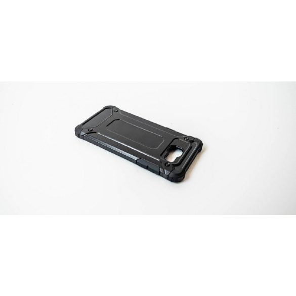 Nokia 3, Műanyag hátlap védőtok, Defender, fémhatású, fekete