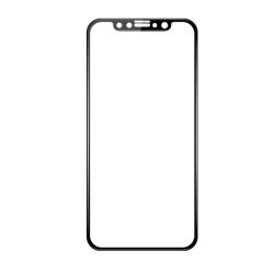   Apple iPhone X / XS / 11 Pro, Kijelzővédő fólia, ütésálló fólia (az íves részre is!), Tempered Glass (edzett üveg), 3D Full Cover, fekete