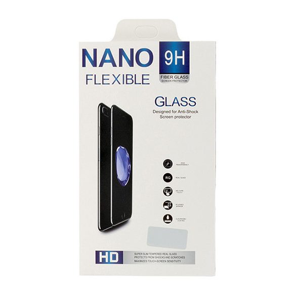 Huawei P20 Lite, Kijelzővédő fólia, ütésálló fólia, Tempered Glass (edzett üveg), Nano Flexi Glass, Clear