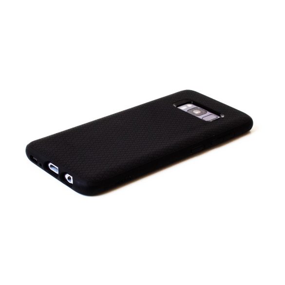 Samsung Galaxy S9 SM-G960, TPU szilikon tok, Spigen Liquid Air, háromszög minta, fekete