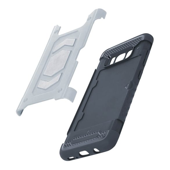 Apple iPhone XS Max, Műanyag hátlap védőtok, ütésálló, mágneses, Forcell Magnet, ezüst