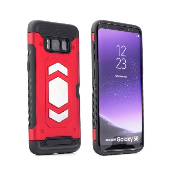 Samsung Galaxy J6 Plus (2018) SM-J610F, Műanyag hátlap védőtok, ütésálló, mágneses, Forcell Magnet, piros