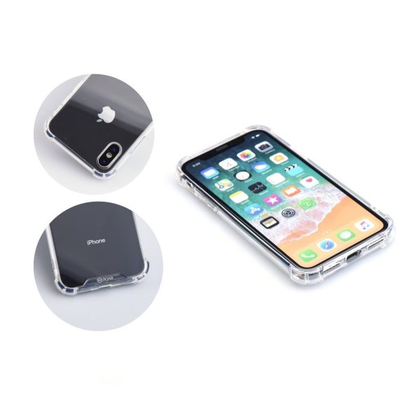 Apple iPhone XR, TPU szilikon védőkeret, akril hátlap, közepesen ütésálló, Armor Jelly Case, Roar, átlátszó