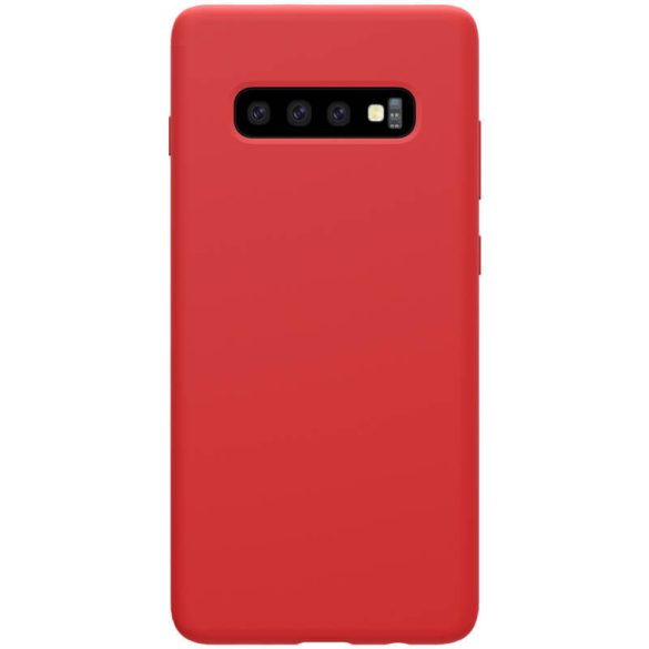 Samsung Galaxy S10 Plus SM-G975, TPU szilikon tok, gumírozott, Nillkin Flex Pure, piros