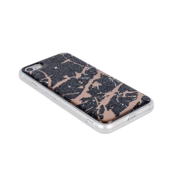 Apple iPhone XS Max, TPU szilikon tok, márvány minta, Marmur, színes/fekete