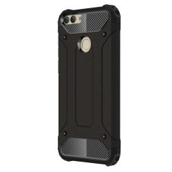   Samsung Galaxy A20 / A30 SM-A205F / A305F, Műanyag hátlap védőtok, Defender, fémhatású, fekete