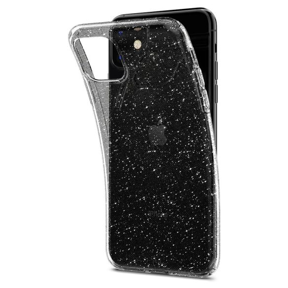 Apple iPhone 11, TPU szilikon tok, Spigen Liquid Crystal Glitter, átlátszó