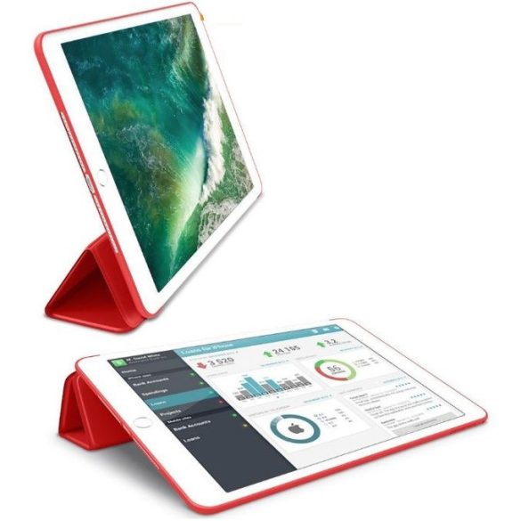 Apple iPad 2 / iPad 3 / iPad 4, mappa tok, Smart Case, piros