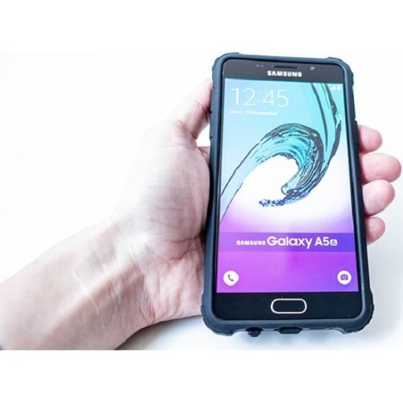 Samsung Galaxy A21 SM-A210F, Műanyag hátlap védőtok, Defender, fémhatású, ezüst