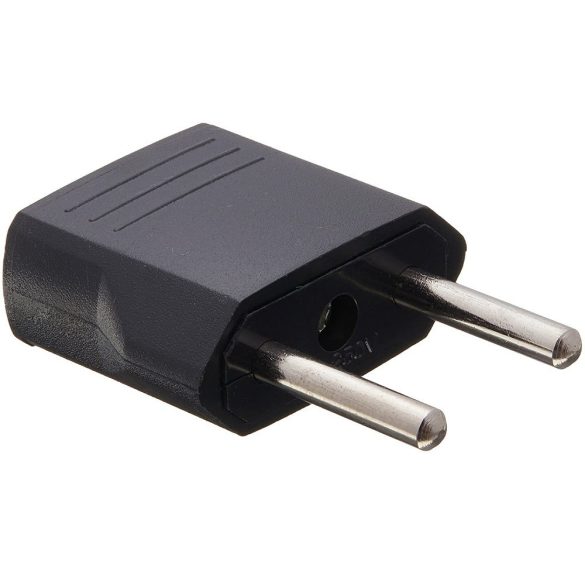 Adapter, hálózati töltő átalakító, US - EU, fekete